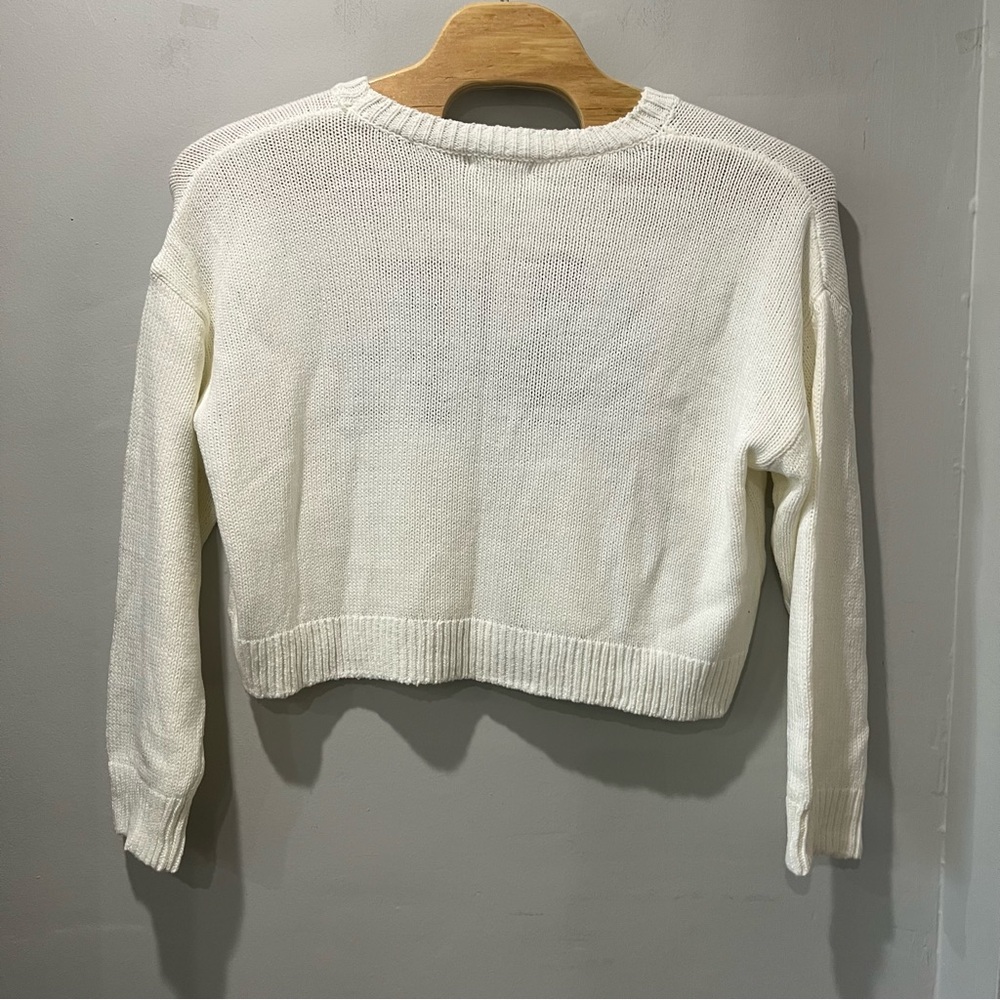 NEW Grayson Threads USA Graphic Sweater Off White Cropped Crop Knit XXL - Picture 7 of 7